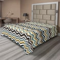 thumbnail image 1 of Ambesonne Chevron Retro Flat Bedding Sheet Soft Top Sheet, Timeless Zigzag Lines, Full, Khaki Blue Grey Sepia, 1 of 1