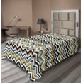 thumbnail image 1 of Ambesonne Chevron Retro Flat Bedding Sheet Soft Top Sheet, Timeless Zigzag Lines, Twin, Khaki Blue Grey Sepia, 1 of 1