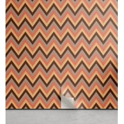 Ambesonne Chevron Retro Peel & Stick Wallpaper for Home, Vintage Zigzag Theme, 13"x72", Chocolate Dust Multicolor