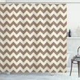 thumbnail image 1 of Ambesonne Chevron Shower Curtain, Abstract Geometric Zigzag, 69"Wx84"L, Beige Cocoa, 1 of 4