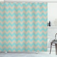 thumbnail image 1 of Ambesonne Chevron Shower Curtain, Abstract Geometric Zigzag, 69"Wx84"L, Turquoise Beige, 1 of 4