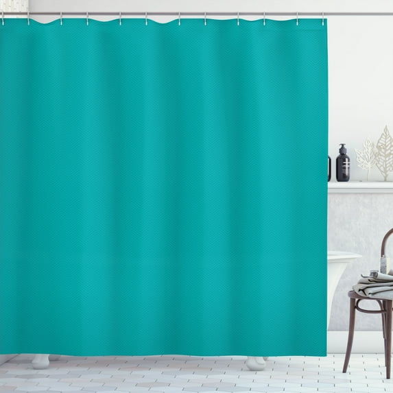 Ambesonne Chevron Shower Curtain, Neutral Modern Zigzags Art, 69"Wx75"L, Teal Dark Turquoise