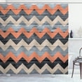 thumbnail image 1 of Ambesonne Chevron Shower Curtain, Zigzag Rustic Lines Pattern, 69"Wx70"L, Dark Peach, 1 of 4