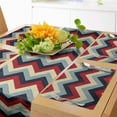 thumbnail image 1 of Ambesonne Chevron Table Runner & Placemats, Retro Abstract Stripes, Placemat 4 pcs + Runner 12"x90", Pale Blue Navy Blue, 1 of 2