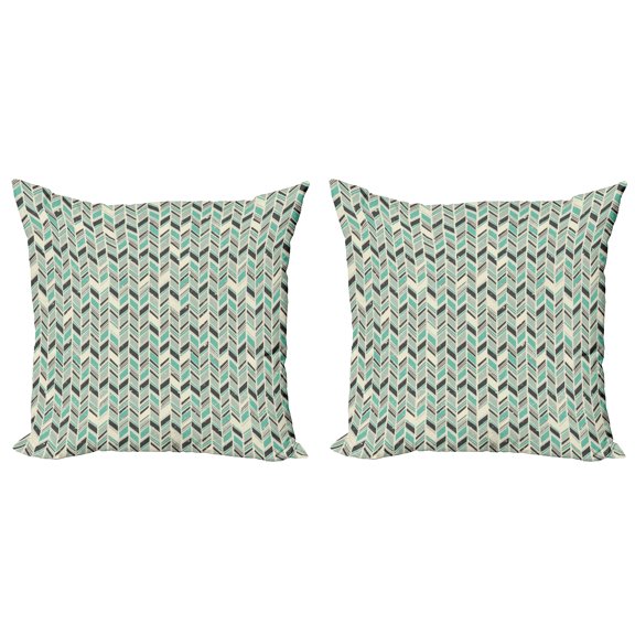 Ambesonne Chevron Throw Pillow Cover 2 Pack, Grunge Zigzag Design, 24", Multicolor
