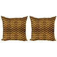 thumbnail image 1 of Ambesonne Chevron Throw Pillow Cover 2 Pack, Medieval Heraldry Motif, 20", Pale Brown, 1 of 6