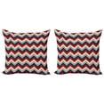 thumbnail image 1 of Ambesonne Chevron Throw Pillow Cover 2 Pack, Retro Abstract Stripes, 18", Pale Blue Navy Blue, 1 of 2