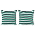 thumbnail image 1 of Ambesonne Chevron Throw Pillow Cover 2 Pack, Symmetric Arrows Stripe, 18", Jade Green Grey White, 1 of 2