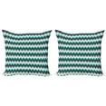 thumbnail image 1 of Ambesonne Chevron Throw Pillow Cover 2 Pack, Symmetric Arrows Stripe, 24", Jade Green Grey White, 1 of 2