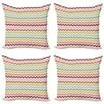 thumbnail image 1 of Ambesonne Chevron Throw Pillow Cover 4 Pack, Boho Old Fashioned, 18", Multicolor, 1 of 7