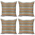 thumbnail image 1 of Ambesonne Chevron Throw Pillow Cover 4 Pack, Retro Coat of Arms, 24", Blue Green Red, 1 of 5