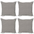 thumbnail image 1 of Ambesonne Chevron Throw Pillow Cover 4 Pack, Retro Horizontal Stripes, 20", Ivory and Black, 1 of 2