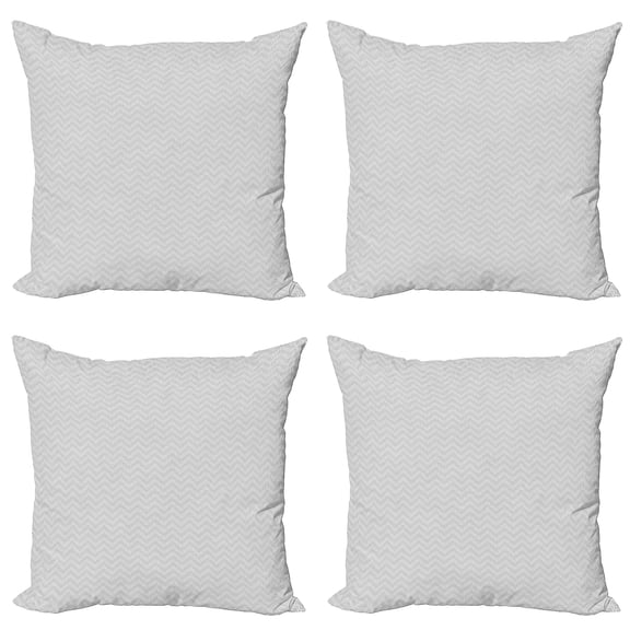 Ambesonne Chevron Throw Pillow Cover 4 Pack, Triangles Consisting Dots, 18", Dark Grey White
