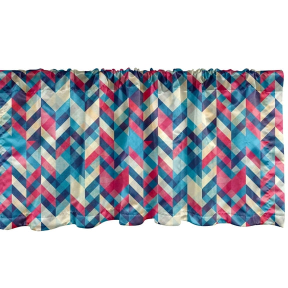Ambesonne Chevron Window Valance, Downward Parallel Lines, 54" X 18", Multicolor