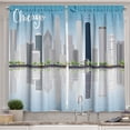 thumbnail image 1 of Ambesonne Chicago Kitchen Curtains, Skyscrapers American, 55"x45", Pale Blue Pale Grey, 1 of 1
