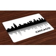 thumbnail image 1 of Ambesonne Chicago Place Mats Set of 4, Downtown Skyscapers, Standard Size, Black and White, 1 of 4