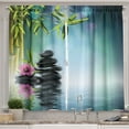 thumbnail image 1 of Ambesonne Chill Garden Kitchen Curtains, Flower and Stones Art, 55"x39", Multicolor, 1 of 2