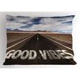 thumbnail image 1 of Ambesonne Chill Pillow Sham, Roadme, 26" X 20", Brown Dark Blue White, 1 of 2