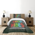 thumbnail image 1 of Ambesonne Chill Quilted Bedspread Set 2 Pcs, Blackboard Colorful, Twin Size, Multicolor, 1 of 6