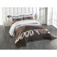 thumbnail image 1 of Ambesonne Chill Quilted Bedspread Set 3 Pcs, Roadme, King Size, Brown Dark Blue White, 1 of 5