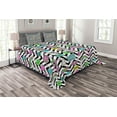thumbnail image 1 of Ambesonne Chill Quilted Bedspread Set 3 Pcs, Zigzag Colorful, King Size, Multicolor, 1 of 3