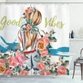 thumbnail image 1 of Ambesonne Chill Shower Curtain, Girl Rose Flourish, 69"Wx84"L, Multicolor, 1 of 2