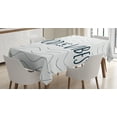 thumbnail image 1 of Ambesonne Chill Tablecloth Rectangular Table Cover, Sea Love Heart, 60"x90", Dark Blue White, 1 of 4