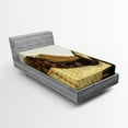 thumbnail image 1 of Ambesonne China Fitted Sheet, Stones Mountain, Twin Size, Sepia, 1 of 2