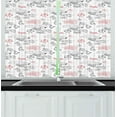 thumbnail image 1 of Ambesonne Chinese Kitchen Curtains, Wall of China, 55"x39", Dark Grey Red, 1 of 2