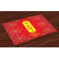 thumbnail image 1 of Ambesonne Chinese New Year Place Mats Set of 4, Flower Motifs, Standard Size, Vermilion Pale Grey, 1 of 4