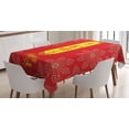thumbnail image 1 of Ambesonne Chinese New Year Tablecloth Rectangular Table Cover, Flower Motifs, 52"x70", Vermilion Pale Grey, 1 of 4