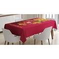 thumbnail image 1 of Ambesonne Chinese New Year Tablecloth Rectangular Table Cover, Lunar Flower, 60"x84", Earth Yellow Magenta, 1 of 4