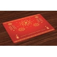 thumbnail image 1 of Ambesonne Chinese Place Mats Set of 4, Lunar Oriental Festival, Standard Size, Vermilion and Yellow, 1 of 4