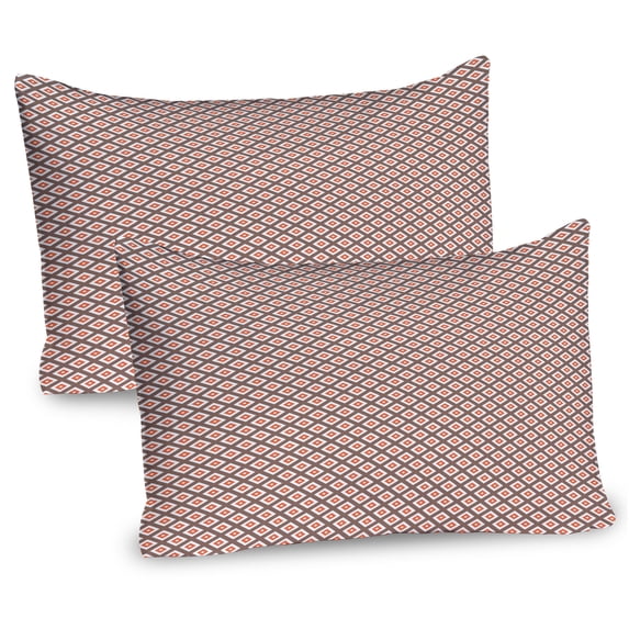 Ambesonne Chocolate Brown Pillow Sham 2 Pack, Nested Squares Art, 30"x20", Chocolate Burnt Sienna