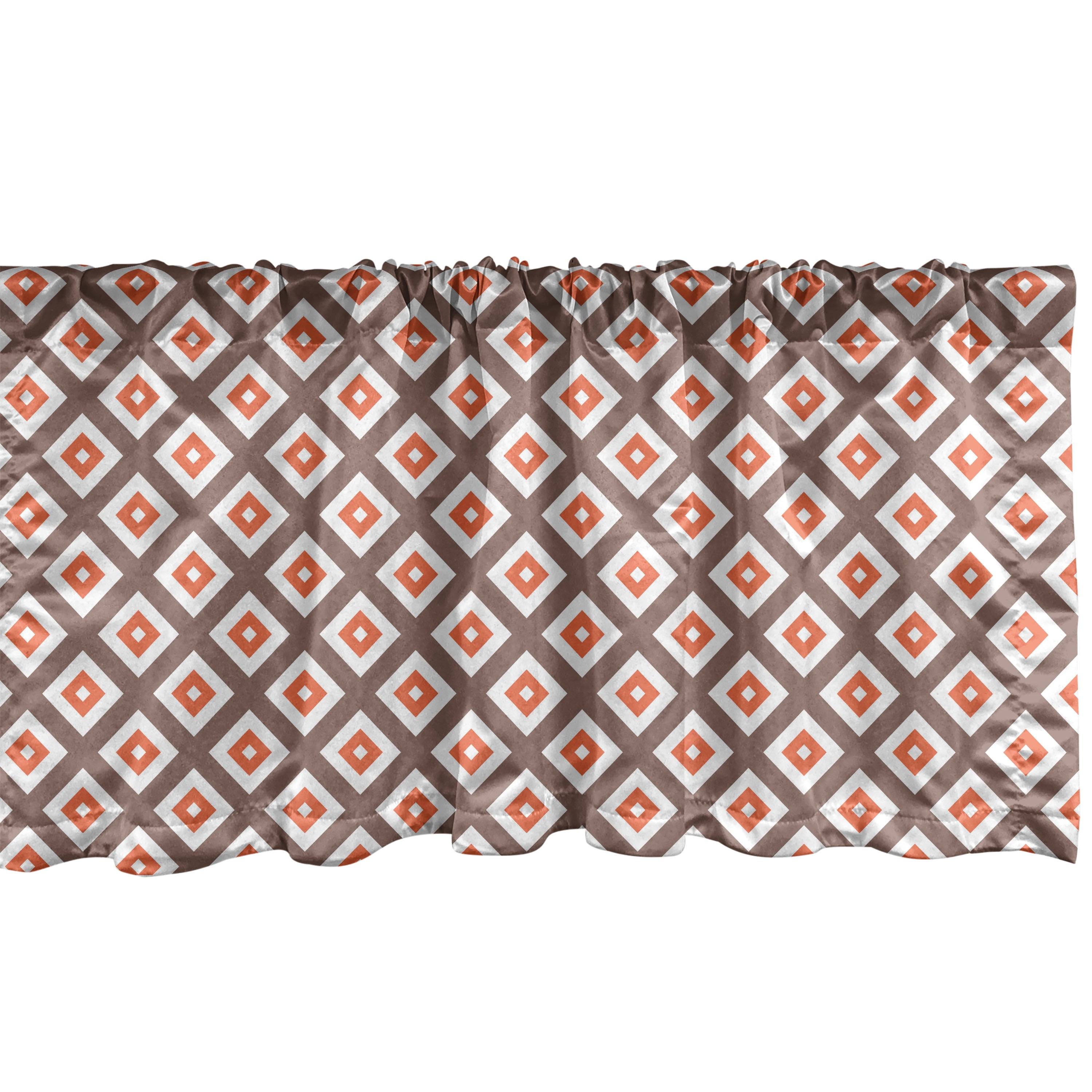 Window Square Valance Ambesonne Chocolate Brown Window Valance, Nested Squares Art, 42