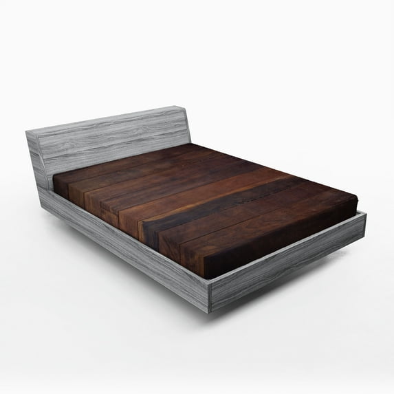 Ambesonne Chocolate Fitted Sheet, Aged Dark Timber, California King, Dark Brown