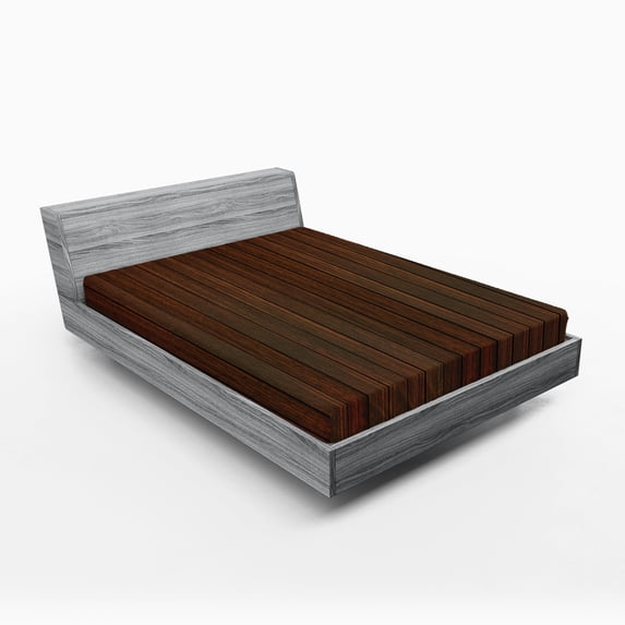 Ambesonne Chocolate Fitted Sheet, Wooden Floor Design, Queen Size, Brown