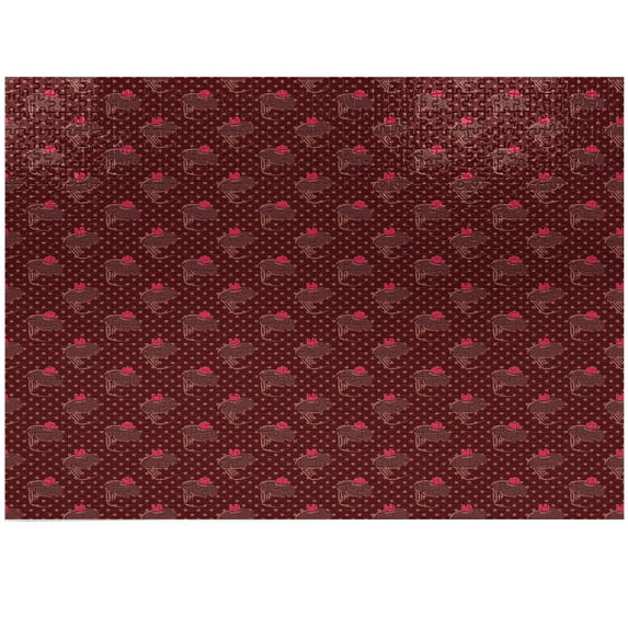 Ambesonne Chocolate Jigsaw Puzzle Durable Cardboard, Yummy Cupcakes Cherry Top, 1000 pcs, Dark Coral Burgundy