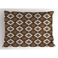thumbnail image 1 of Ambesonne Chocolate Pillow Sham, Batik Floral Pattern, 26" X 20", Dark Brown White Brown, 1 of 2