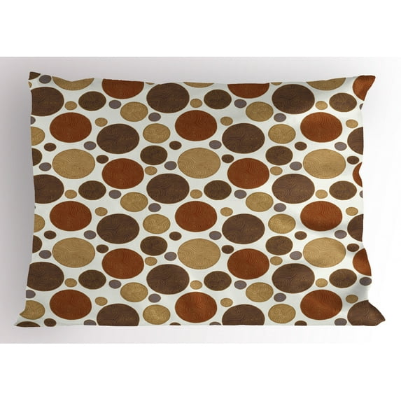 Ambesonne Chocolate Pillow Sham, Vintage Lines Abstract, 26" X 20", Multicolor