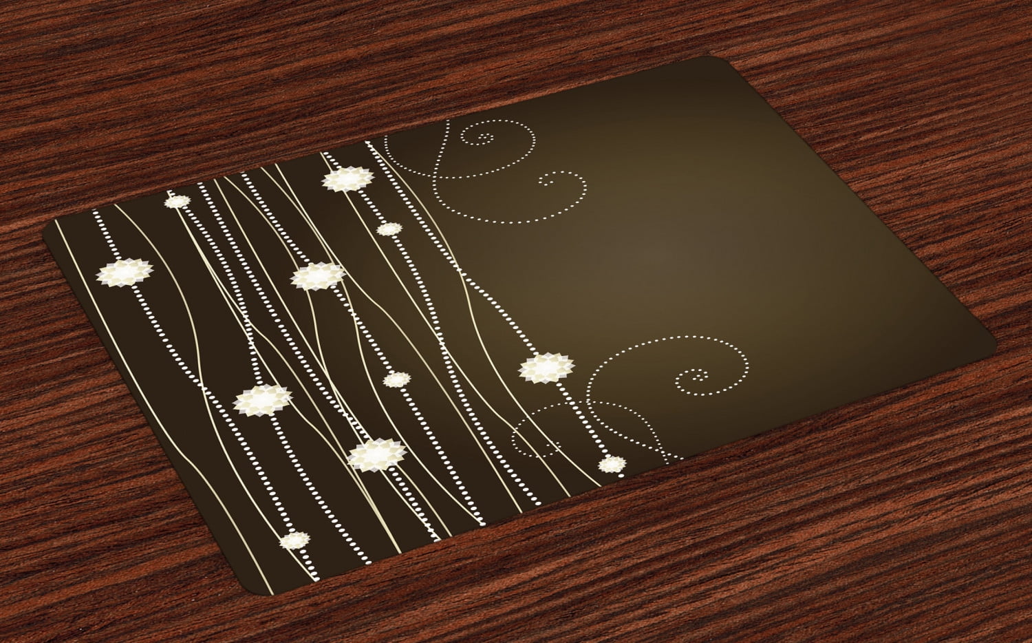Beige and Brown Polyester Canvas Placemats Set of 4