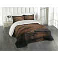thumbnail image 1 of Ambesonne Chocolate Quilted Coverlet 3 Pcs, Rough Dark Timber, King Size, Brown Dark Brown, 1 of 4