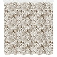 thumbnail image 1 of Ambesonne Chocolate Shower Curtain, Classic Floral Motifs, 69"Wx75"L, Brown White, 1 of 3