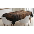 thumbnail image 1 of Ambesonne Chocolate Tablecloth Rectangular Table Cover, Rough Dark Timber, 60"x90", Brown Dark Brown, 1 of 4