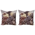 thumbnail image 1 of Ambesonne Chocolate Throw Pillow Cover 2 Pack, Assorted Chocolate Bars, 24", Dark Brown Brown Ivory, 1 of 7