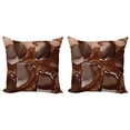 thumbnail image 1 of Ambesonne Chocolate Throw Pillow Cover 2 Pack, Melting Chocolate Pieces, 24", Dark Brown, 1 of 5