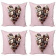 thumbnail image 1 of Ambesonne Chocolate Throw Pillow Cover 4 Pack, Candies in a Heart Shape, 16", Multicolor, 1 of 7