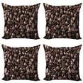 thumbnail image 1 of Ambesonne Chocolate Throw Pillow Cover 4 Pack, Close up Dessert Photo, 20", Brown, 1 of 2