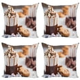 thumbnail image 1 of Ambesonne Chocolate Throw Pillow Cover 4 Pack, Messy Cup Hot Chocolate, 18", Multicolor, 1 of 2