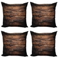 thumbnail image 1 of Ambesonne Chocolate Throw Pillow Cover 4 Pack, Rough Dark Timber, 18", Brown Dark Brown, 1 of 7